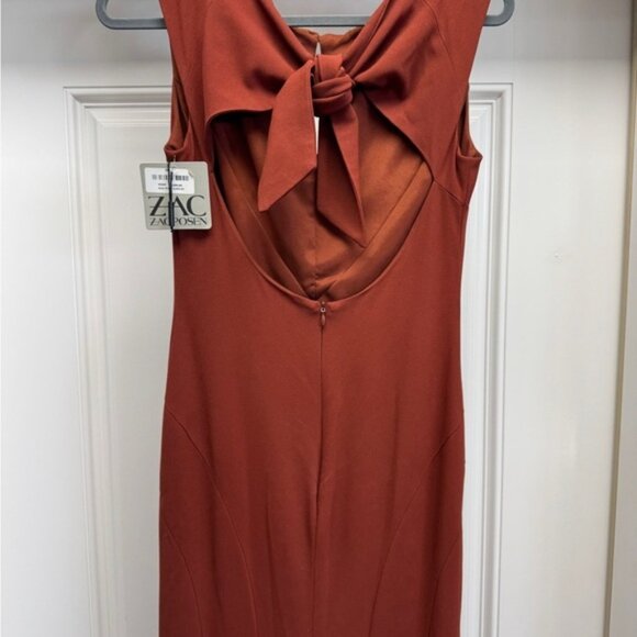 Zac Posen Terracotta Orange Sleeveless Mermaid Gown Dress New with $1,290 tags - Picture 10 of 15